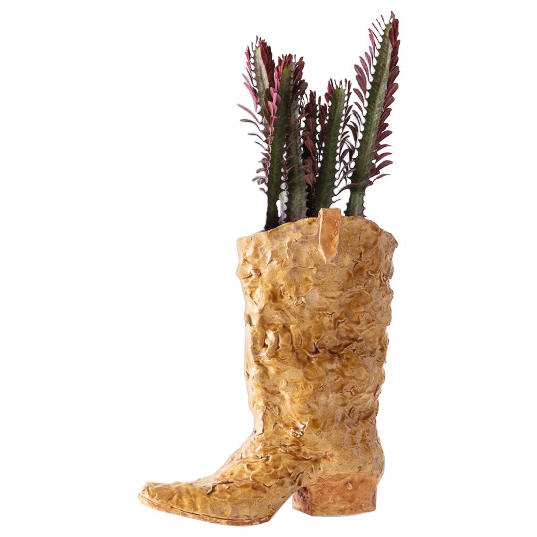 Handmade Glazed Earthenware Boot Planter Unique Edition