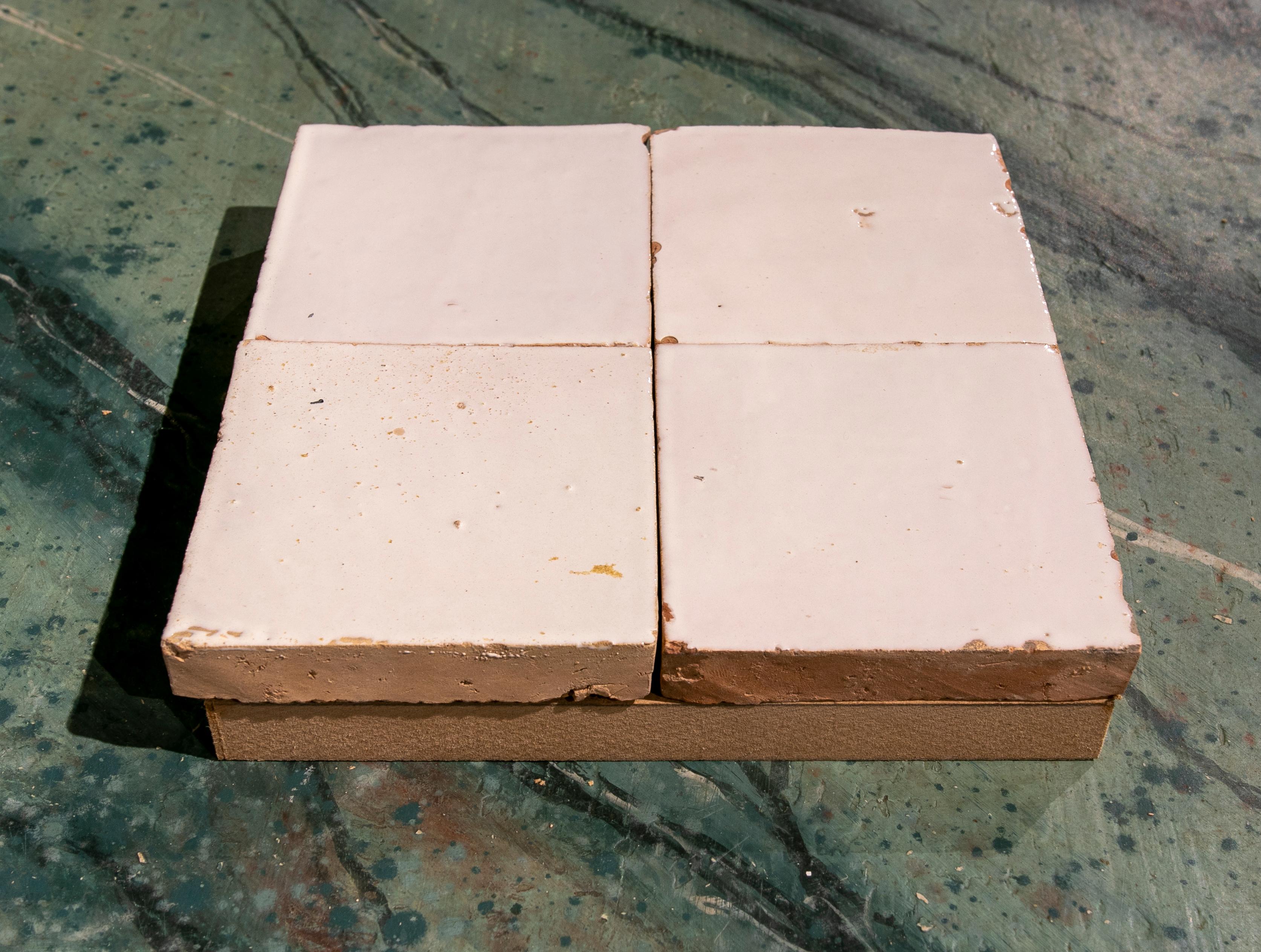 Handmade Glazed Zelige Tile in White Colour In New Condition For Sale In Marbella, ES
