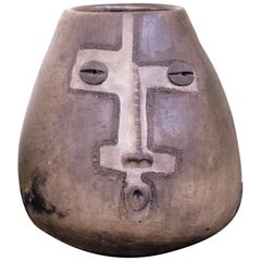 Handmade Glyph Art Clay Vase
