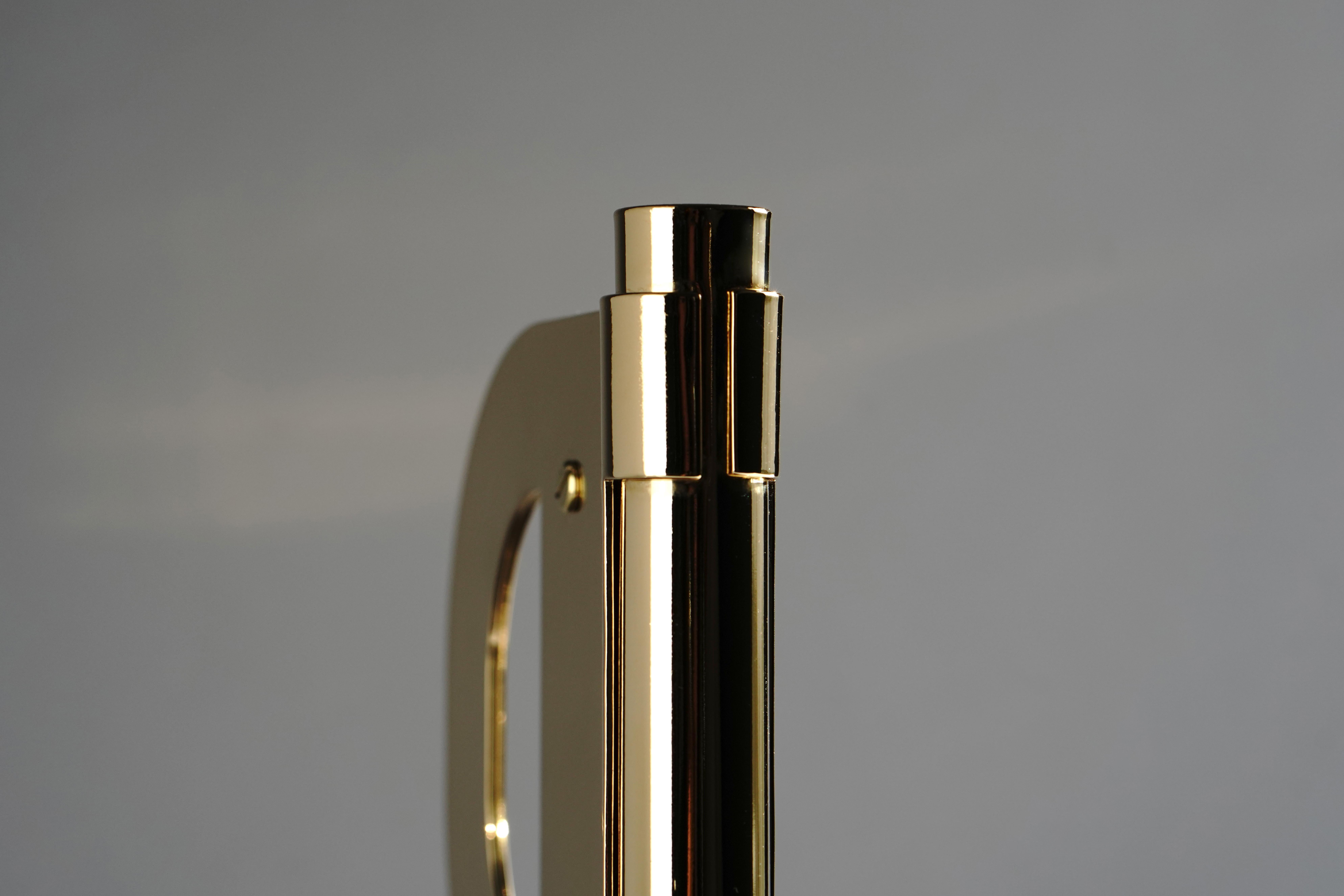 Art Deco Contemporary Dutch Design Harm De Veer Candleholder brass wood oak handmade For Sale
