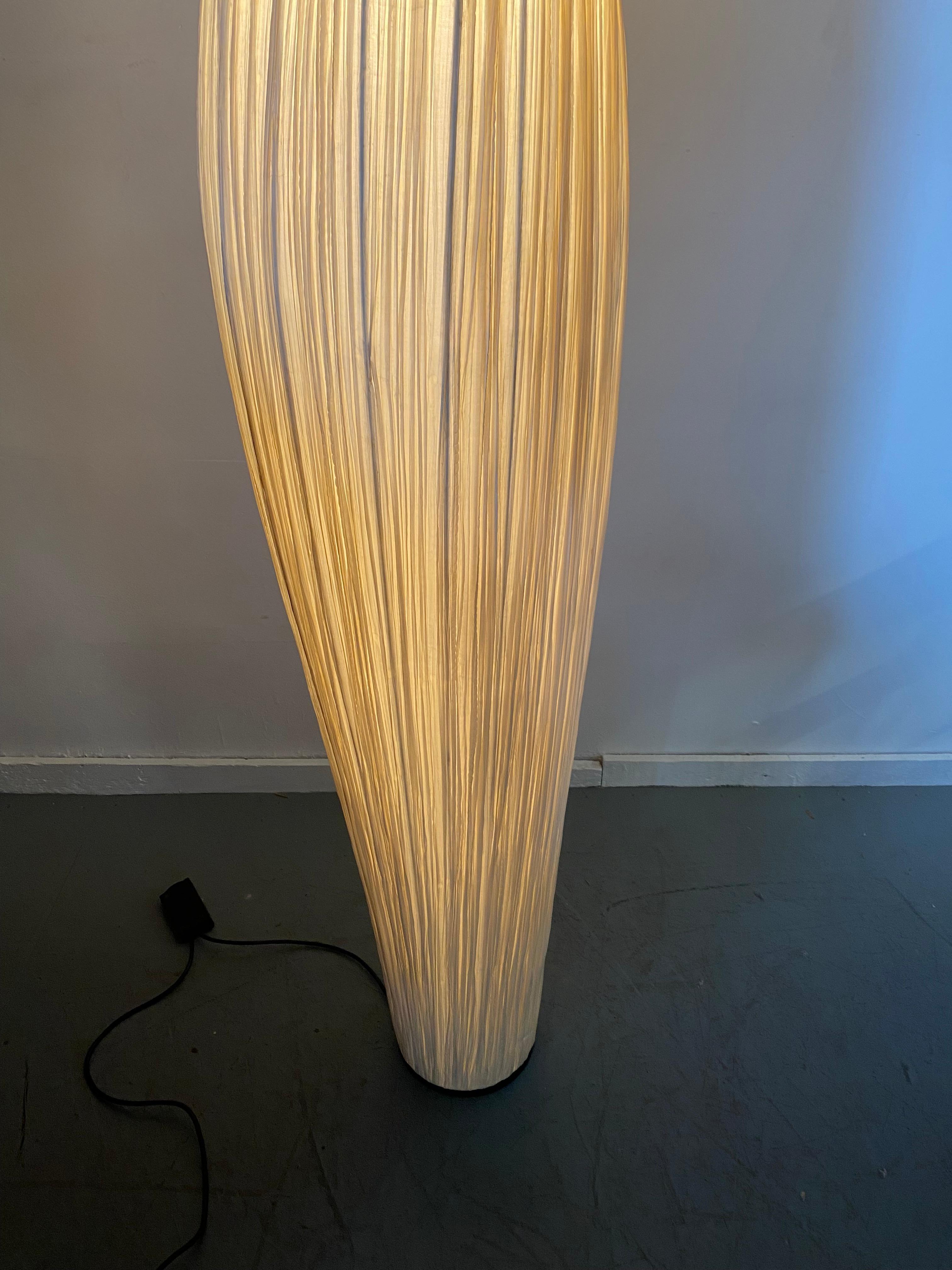 Handmade Gold Pleated Silk Evening Glory Floor Lamp by Aqua Creations 1