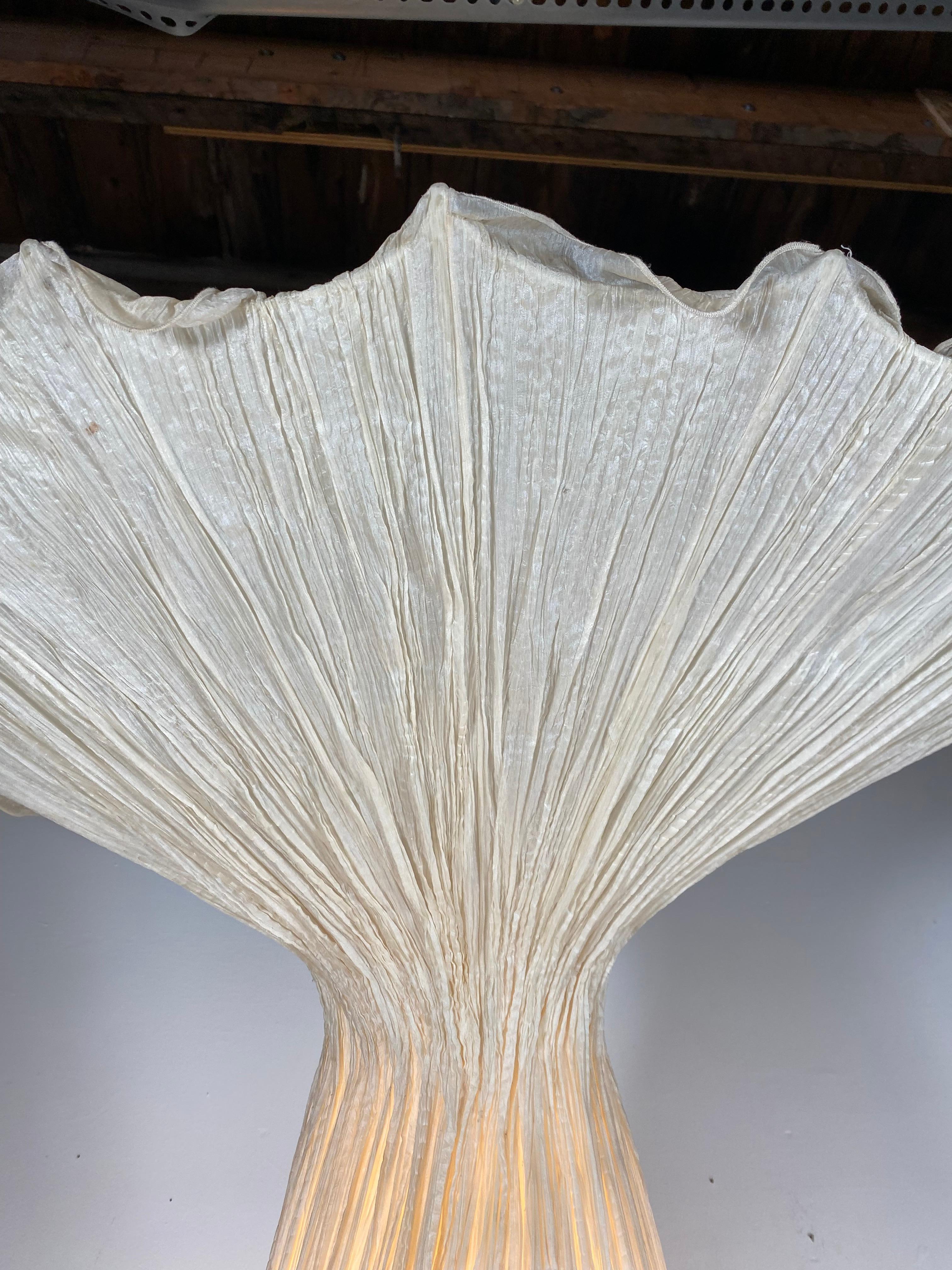 Handmade Gold Pleated Silk Evening Glory Floor Lamp by Aqua Creations 3