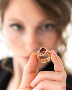 Handmade Gold Ring Oregon Sunstone Brilliants