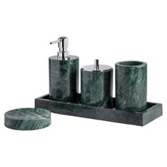 Set da bagno fatto a mano in marmo verde
