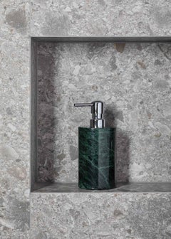 Handmade Green Marble Bathroom Set with Round Tray
