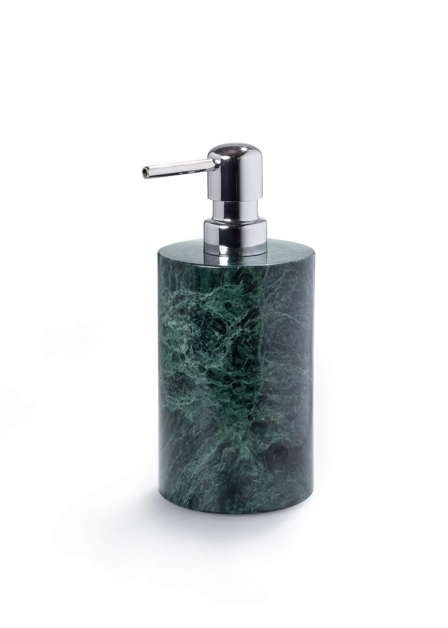 Handmade Green Marble Bathroom Set with Square Tray In New Condition For Sale In PRAHA 8, CZ