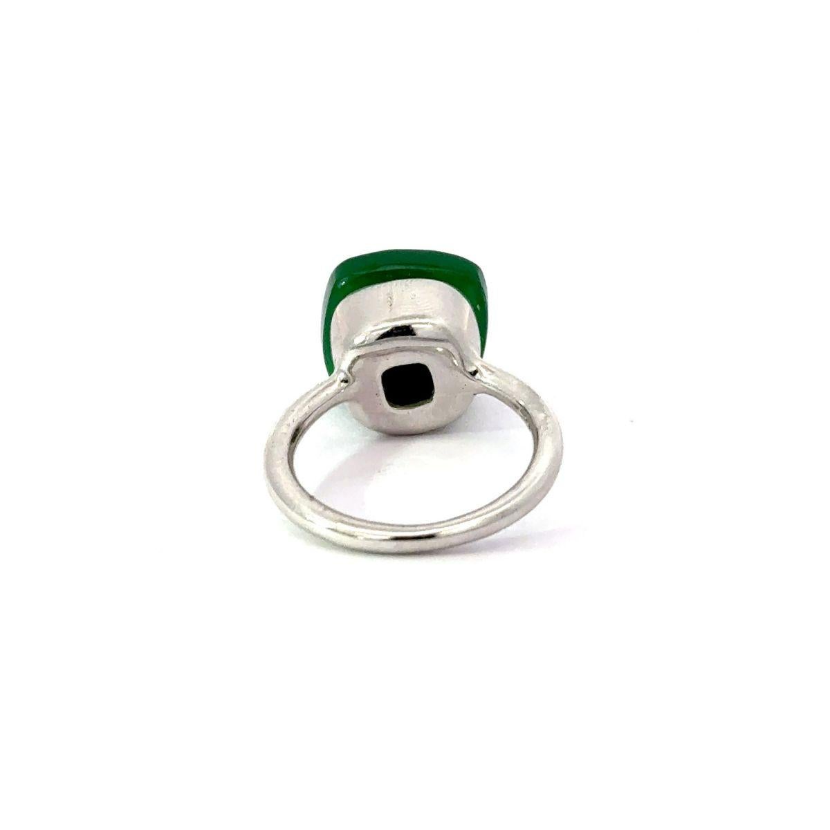 For Sale:  Handmade Green Onyx Big Single Stone Ring Made in 925 Silver Jewelry for Her 9