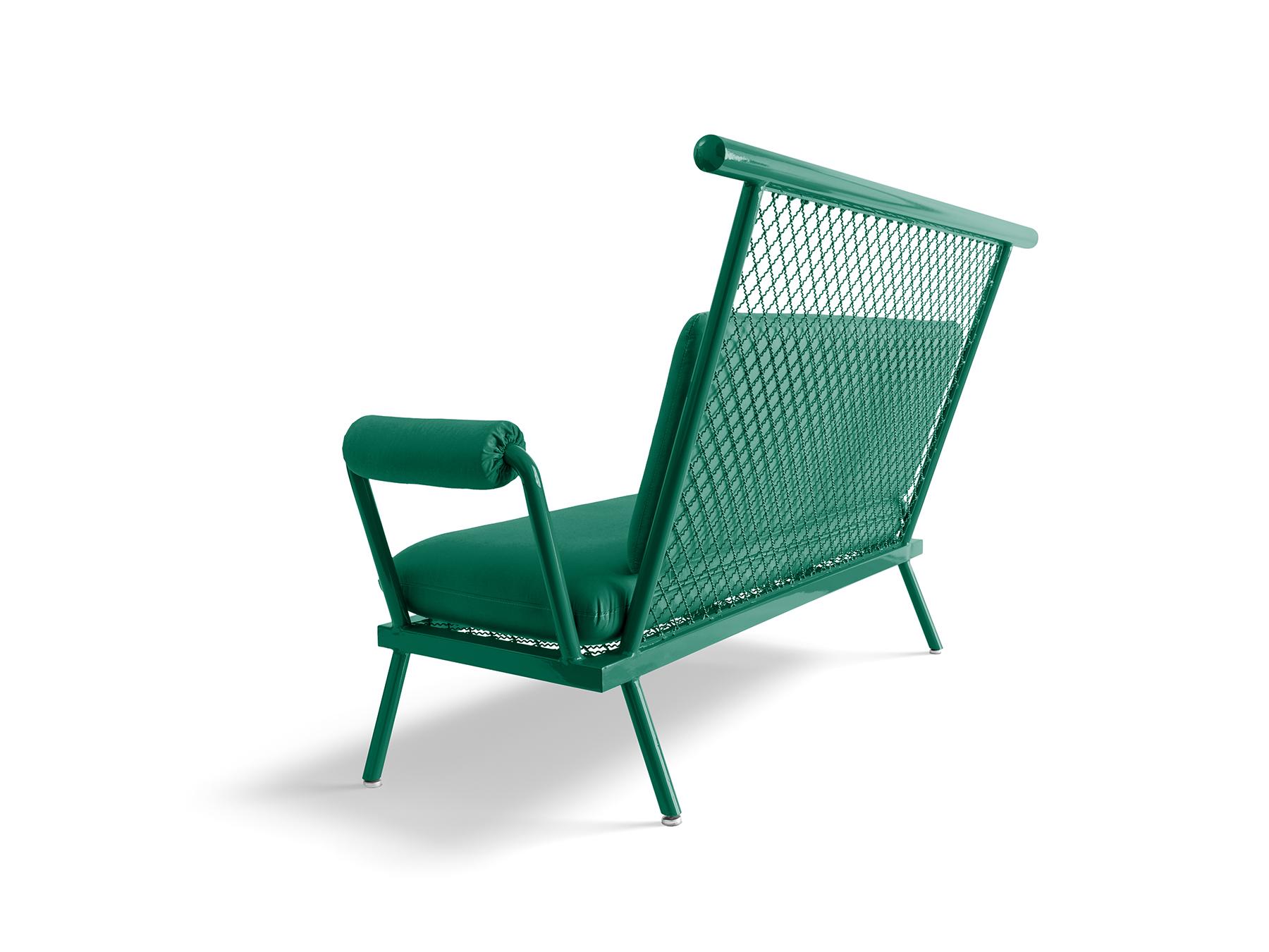Brazilian Handmade Green PK7 Sofa, Carbon Steel structure & Metal Mesh by Paulo Kobylka For Sale