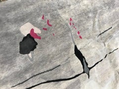 Handmade Grey, Ivory, Pink Splatter Rug by Eskayel for Doris Leslie Blau