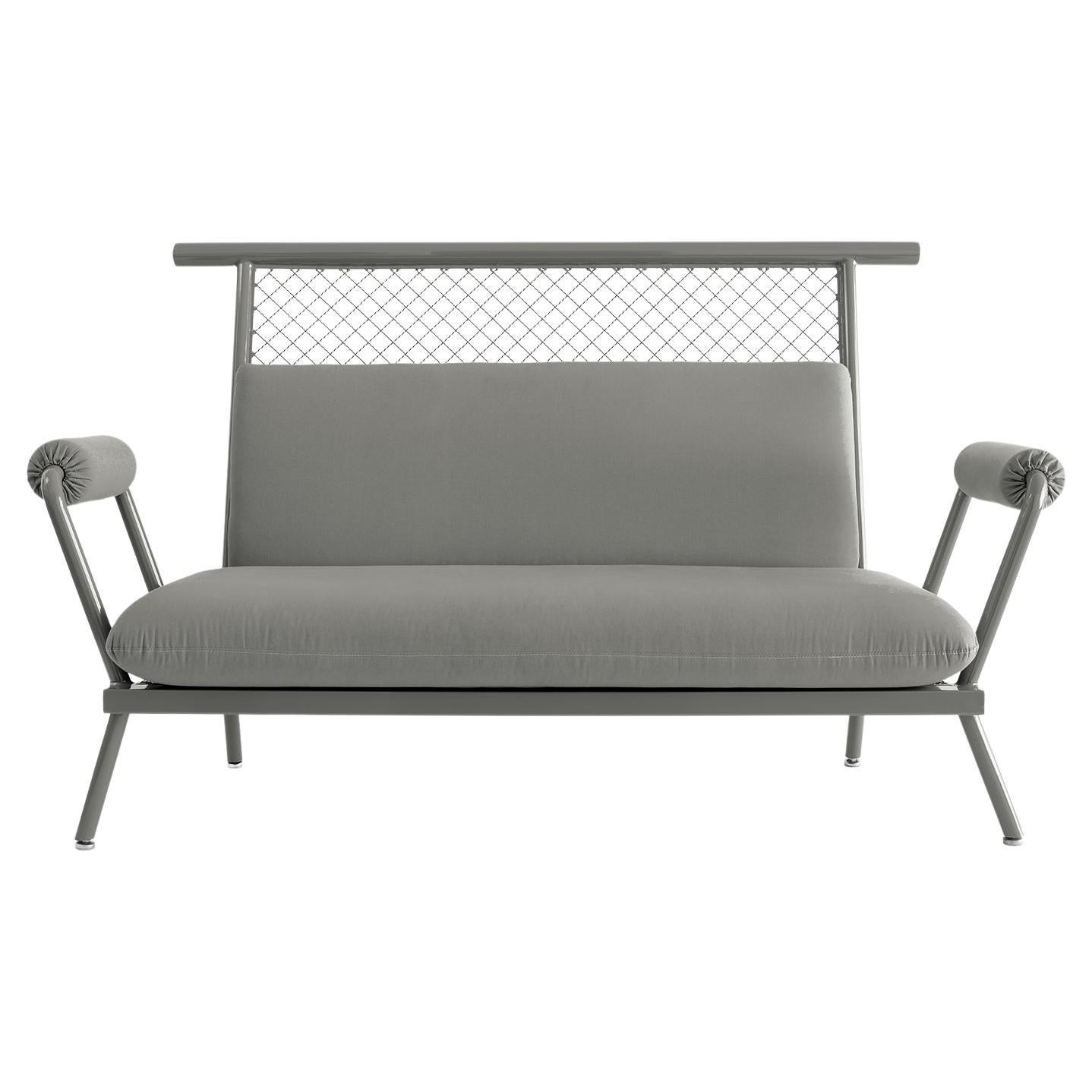 Handmade Grey PK7 Sofa, Carbon Steel Structure and Metal Mesh by Paulo Kobylka For Sale