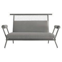 Handgefertigtes PK7 Sofa in Grau, Struktur aus Kohlenstoffstahl und Metallgeflecht von Paulo Kobylka