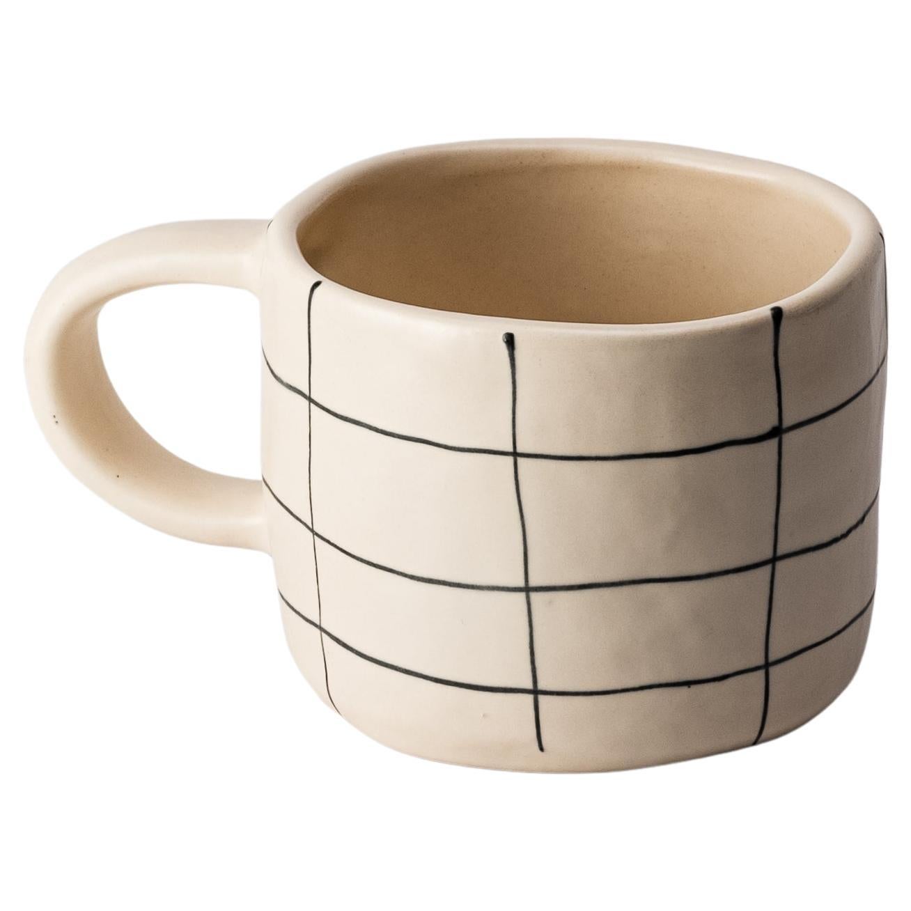 Handmade Grid Checkered Mug For Sale