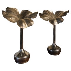 Handmade Hammered Silverplate Vases in the manner of M Evolucao