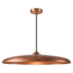 Handmade Hammered Solid Copper Solare Disc Pendant Light, Nayarit Mexico