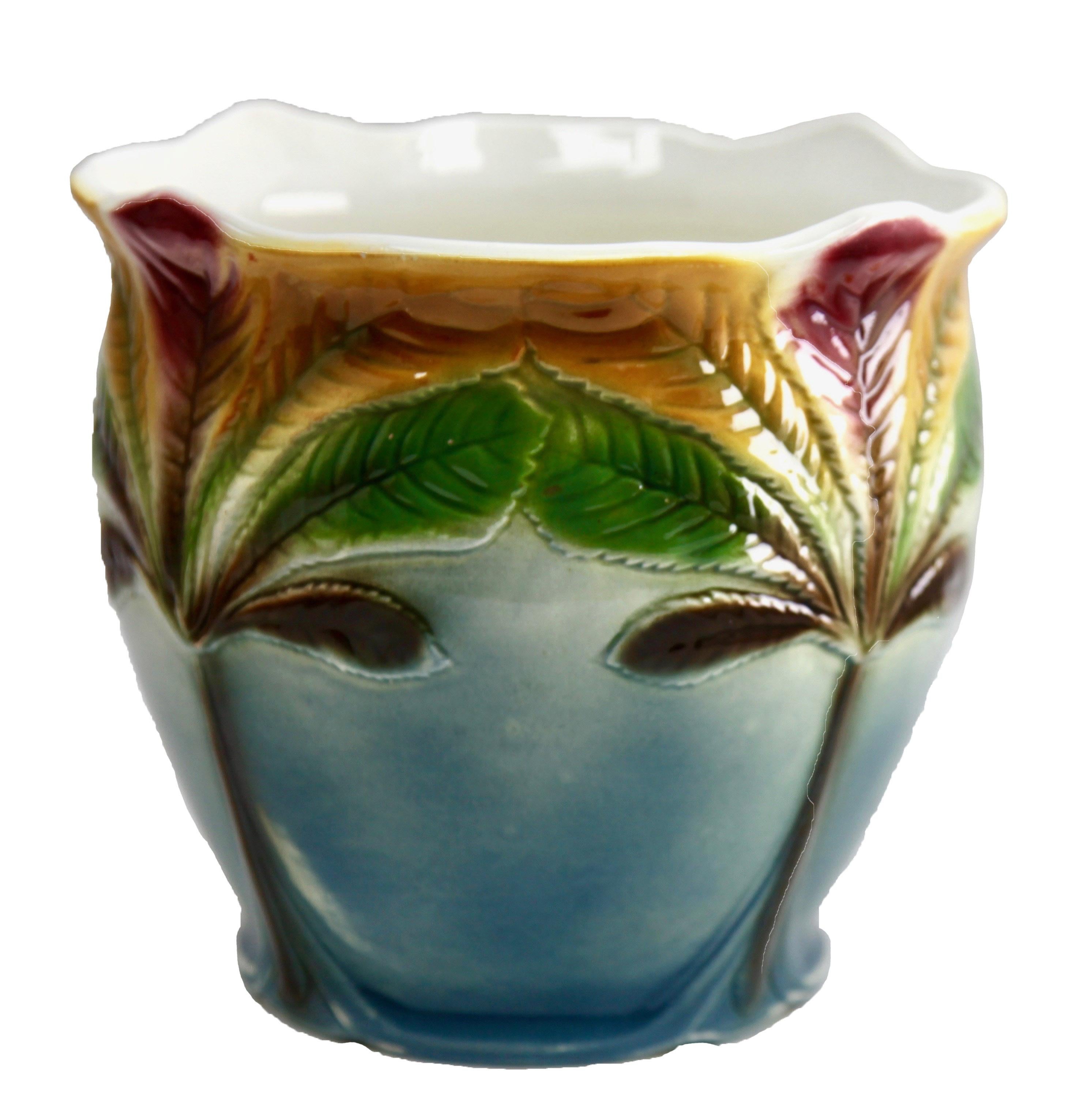 Handmade Hand Glazed Art Nouveau Planter Jardinière, 1930 In Good Condition In Verviers, BE