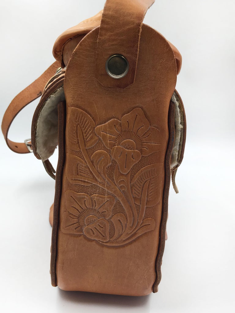Handmade, Artisan Hand Tooled Mexican Leather and Sheepskin Saddle