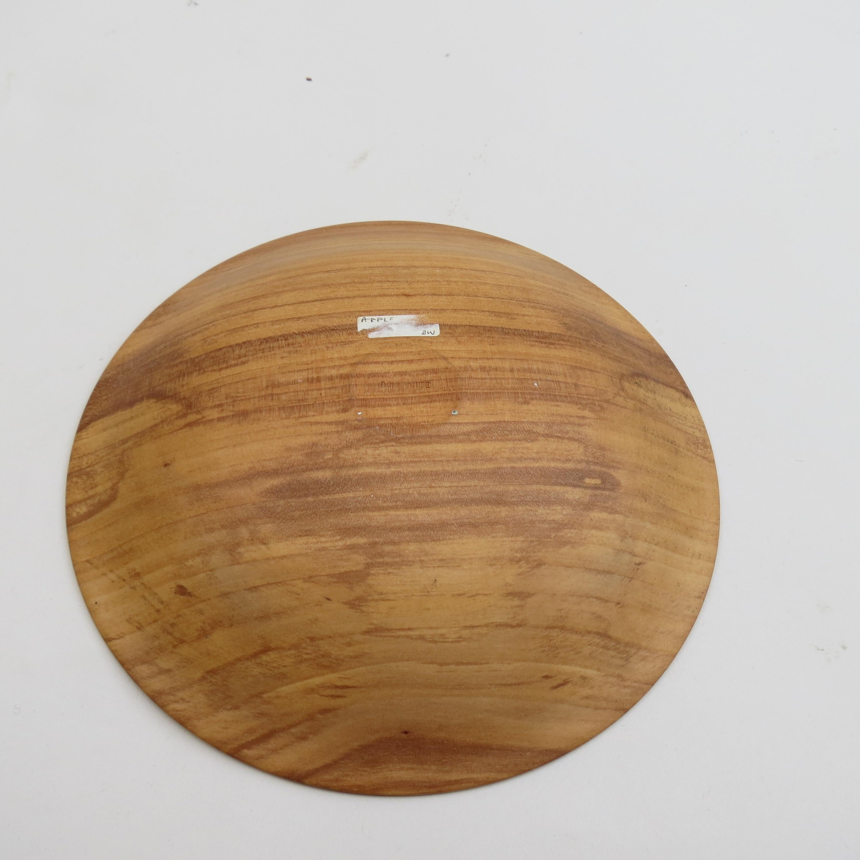 Ciotola in legno tornita a mano Apple Wood 1990s in vendita 4