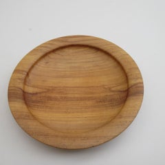 Handmade Hand Turned Wooden Bowl Apple Wood 1990s