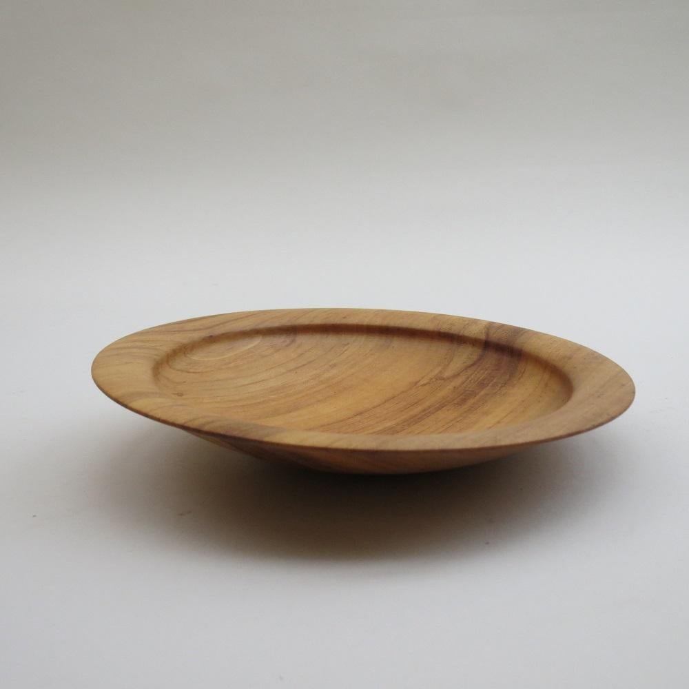 English Handmade Hand Turned Wooden Bowl Apple Wood 1990s For Sale