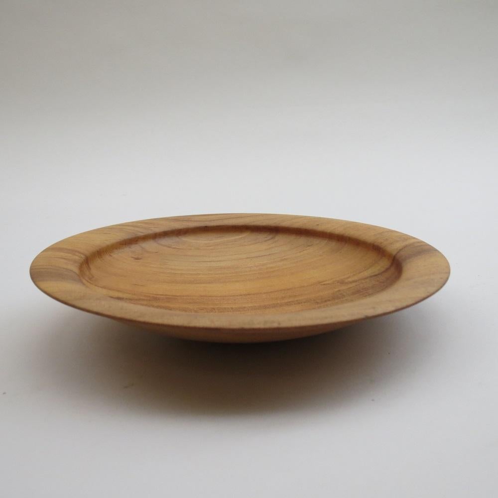 Hand-Crafted Handmade Hand Turned Wooden Bowl Apple Wood 1990s For Sale