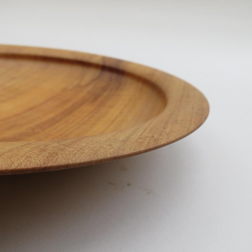 Handmade Hand Turned Wooden Bowl Apple Wood 1990s For Sale 1