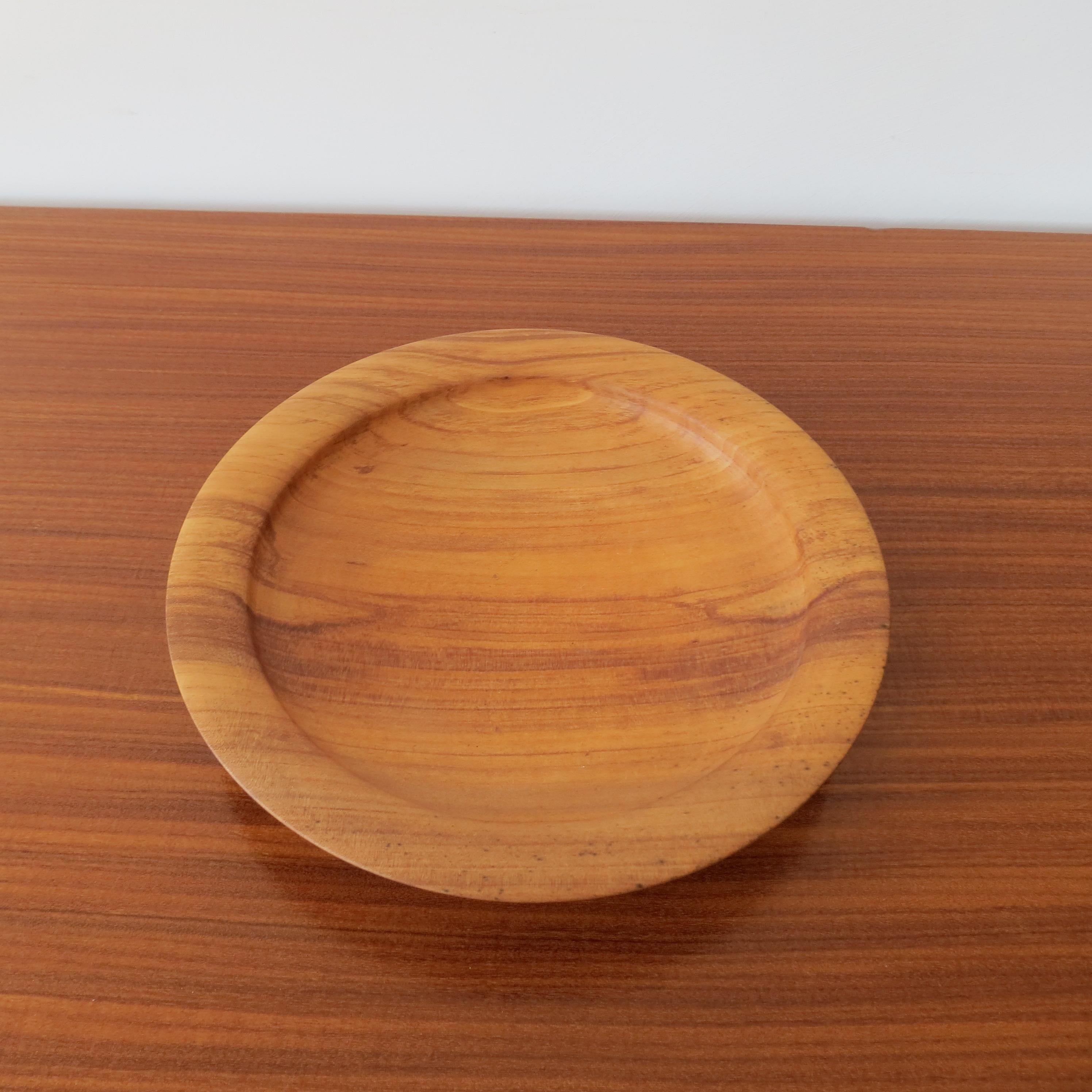 Handmade Hand Turned Wooden Bowl Apple Wood 1990s For Sale 2