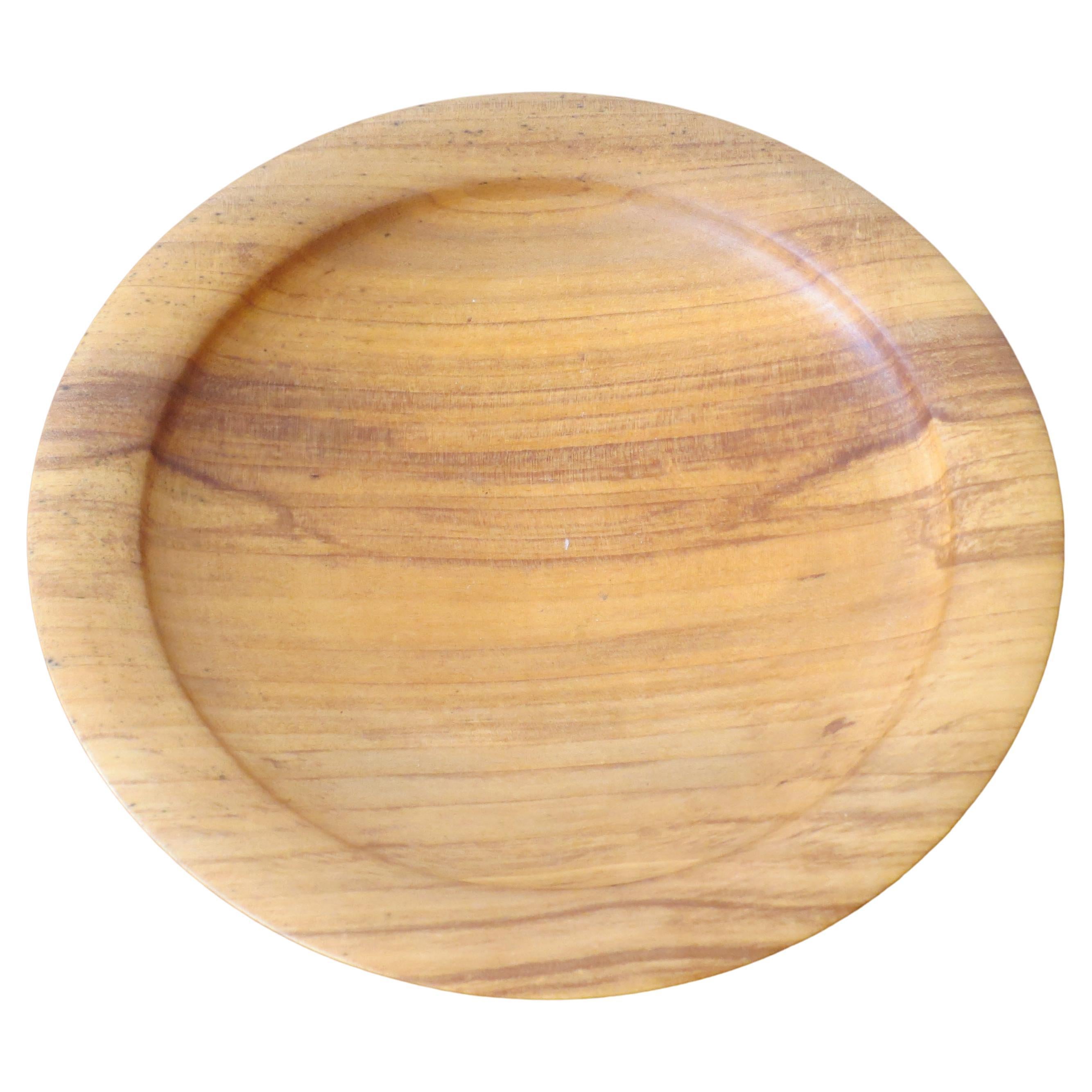 Handmade Hand Turned Wooden Bowl Apple Wood 1990s For Sale