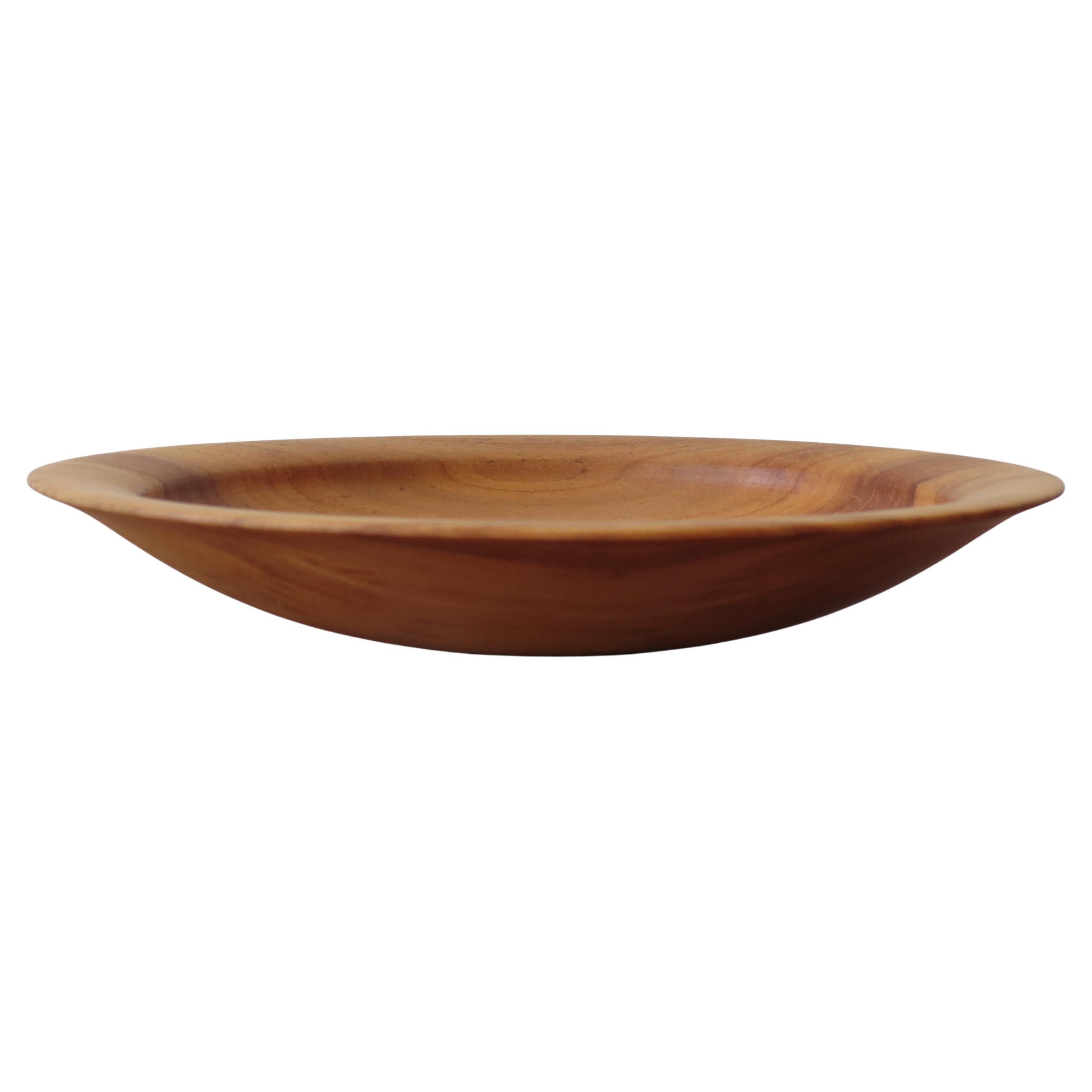 Cuenco de madera torneado a mano Madera de manzano Años 90
