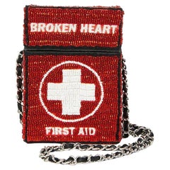 Handmade handbeaded broken heart shoulder bag