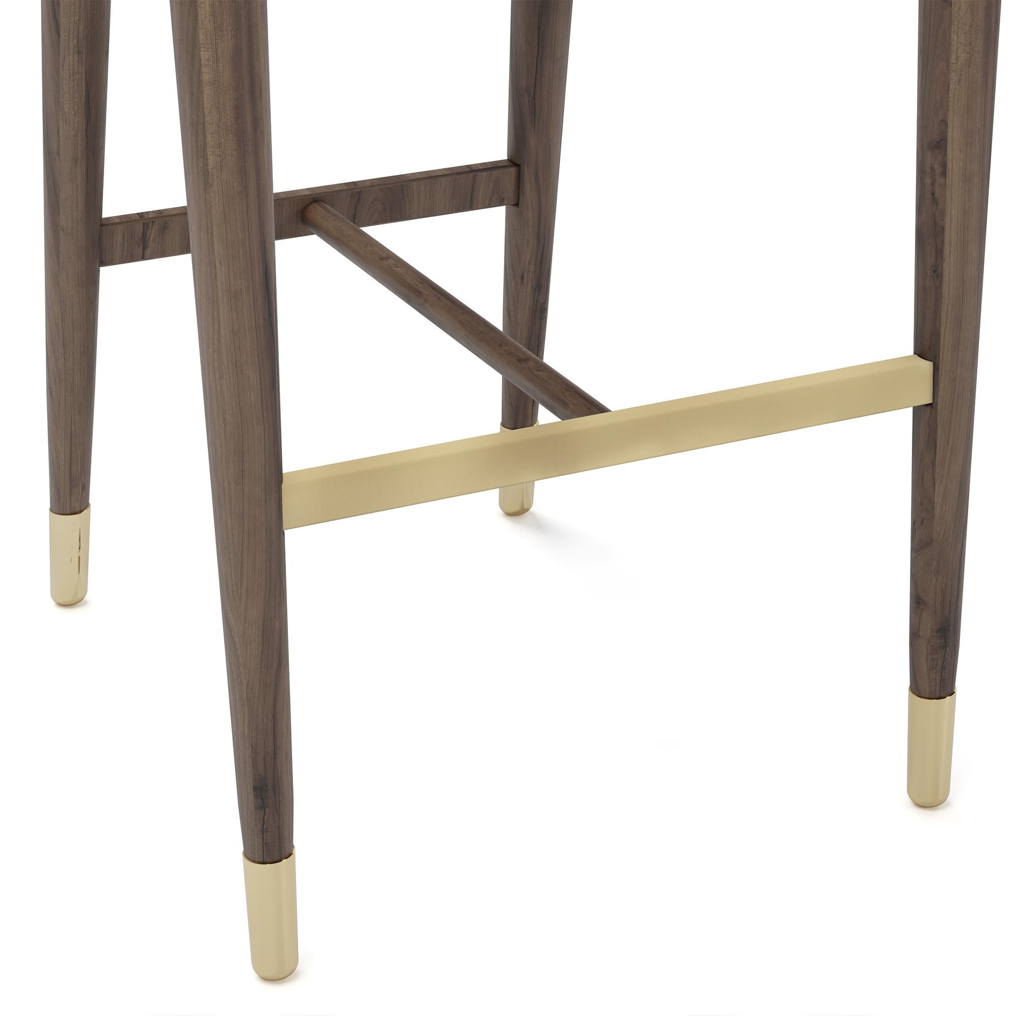 Hand-Crafted Handmade Hazel Bar Chair in Fine Oak with Luxe Upholstery by Nolita Harbour For Sale