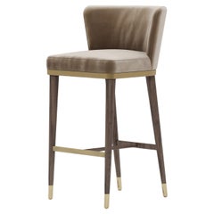 Handmade Hazel Bar Chair in Fine Oak with Luxe Upholstery by Nolita Harbour