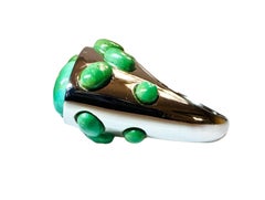 Anillo de plata de ley Heritage Gems hecho a mano con turquesa verde de Kingman