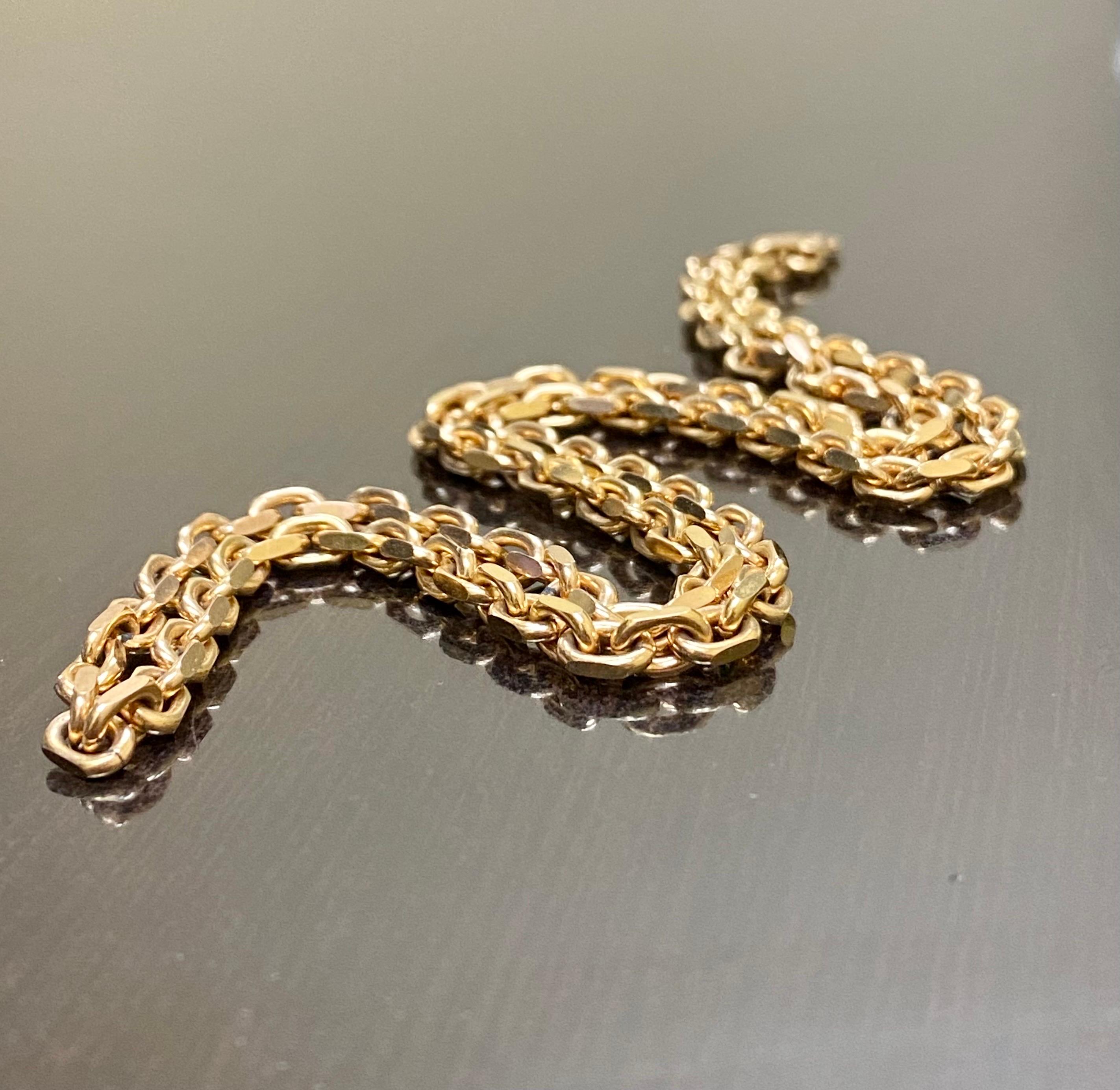 Handmade Hermes Link 18K Rose Gold Necklace For Sale 3