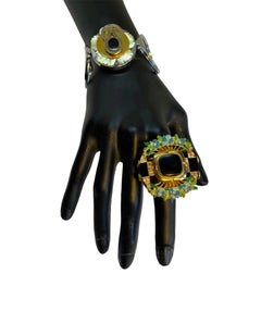 One Off Ring. High Upcycling. Quartz, Gold Plated Bronze & Vintage Elements.