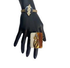 One Off Ring. High Upcycling. Quartz, Gold Plated Bronze & Vintage Elements.