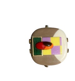 One Off Ring. High Upcycling. Resin, Gold Plated Bronze & Vintage Elements.
