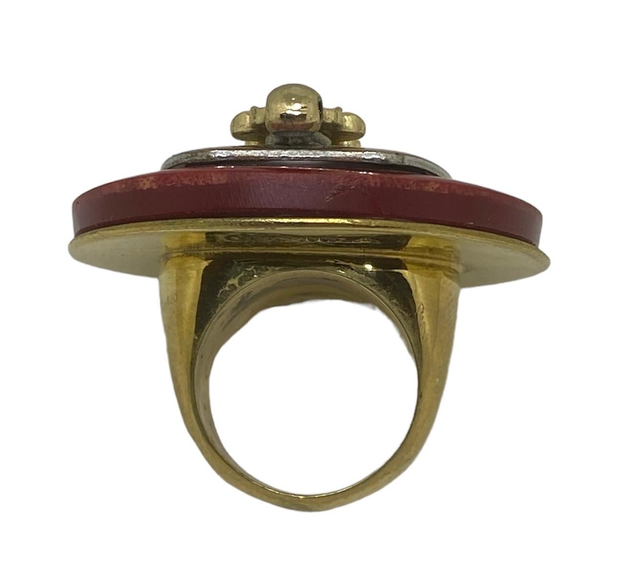 One Off Ring. High Upcycling. Quartz, Gold Plated Bronze & Vintage Elements. In New Condition For Sale In ZARAGOZA, ES