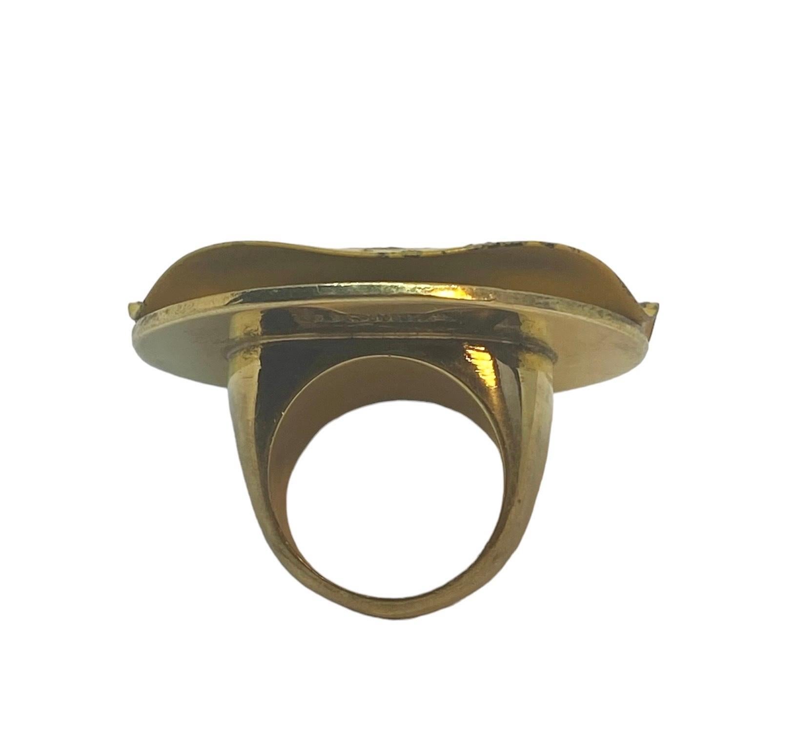 One Off Ring. High Upcycling. Metal, Gold Plated Bronze & Vintage Elements.  For Sale 2