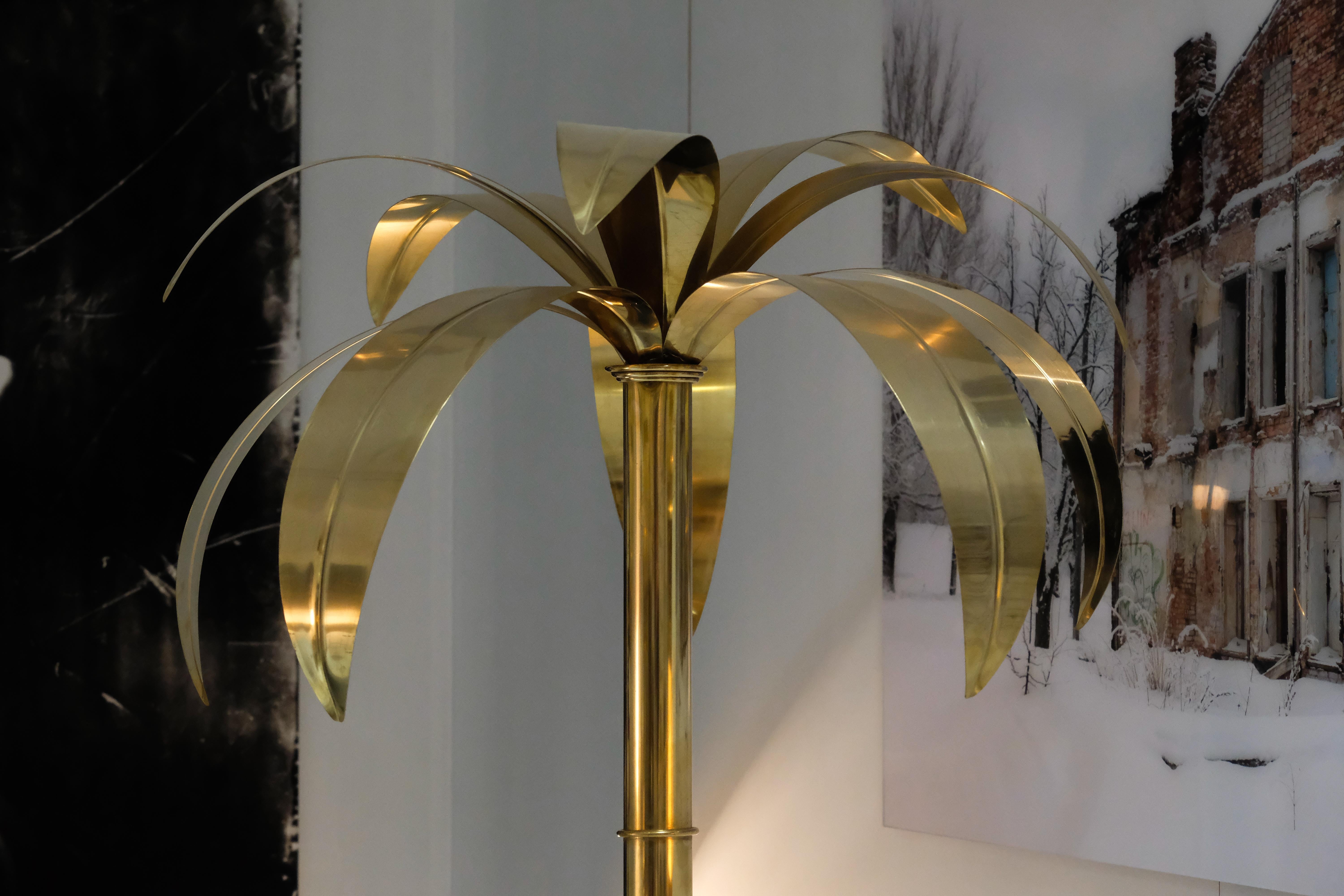 Handmade Hollywood Regency Brass Palm Tree Sculpture In New Condition For Sale In Alcoy, Alicante