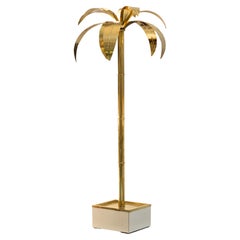 Handmade Hollywood Regency Brass Palm Tree Sculpture