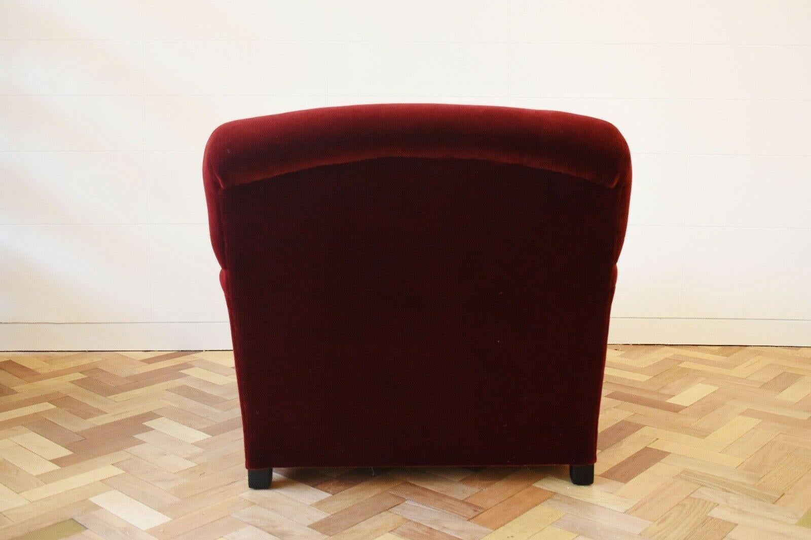 Modern Handmade Howard Style Chair, Mohair Velvet For Sale