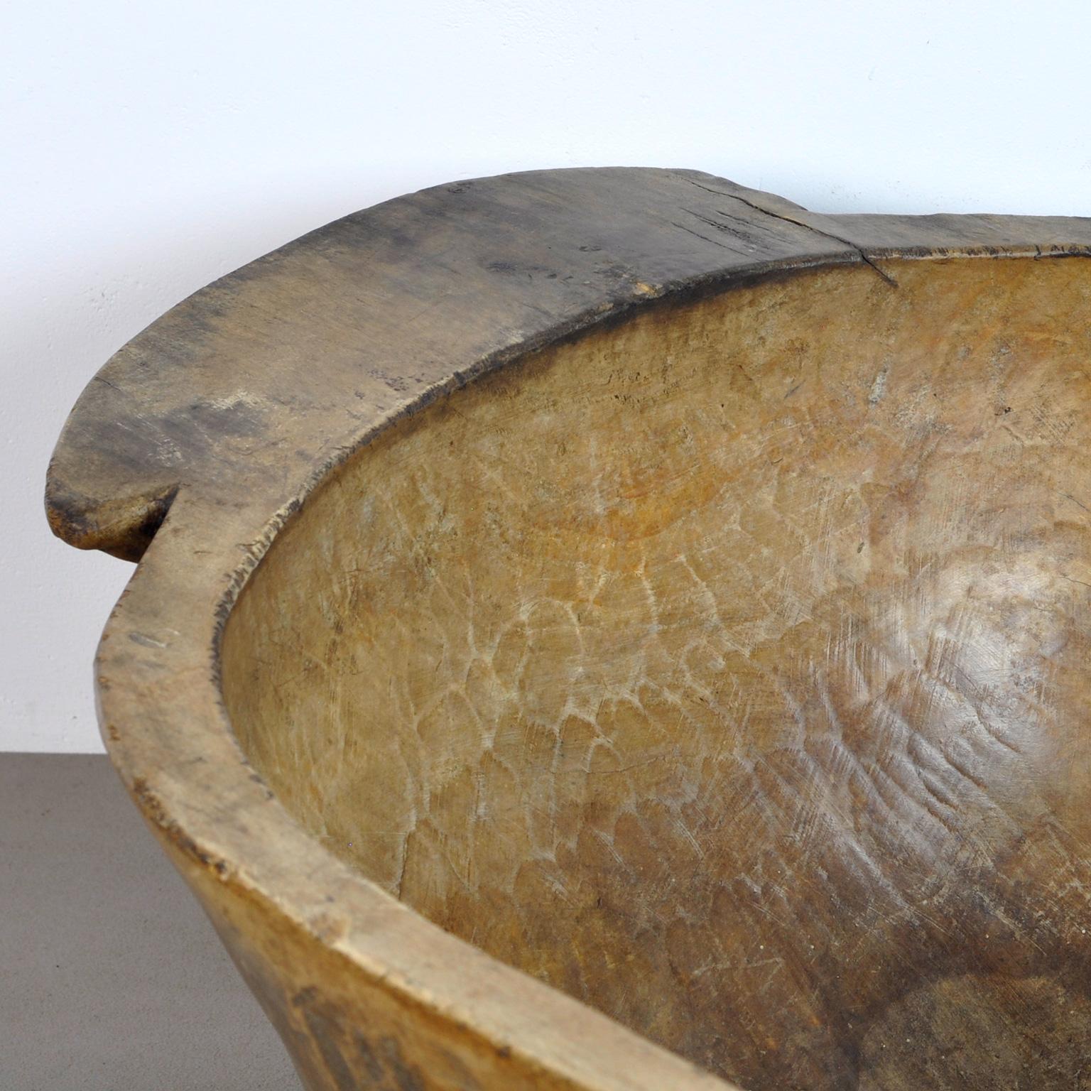 Rustic Handmade Hungarian Wooden Dough Bowl, Early 1900s For Sale