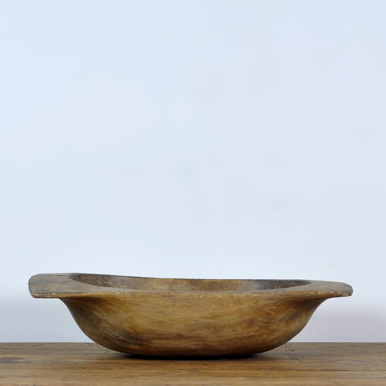 20th Century Handmade Hungarian Wooden Dough Bowl, Early 1900s For Sale