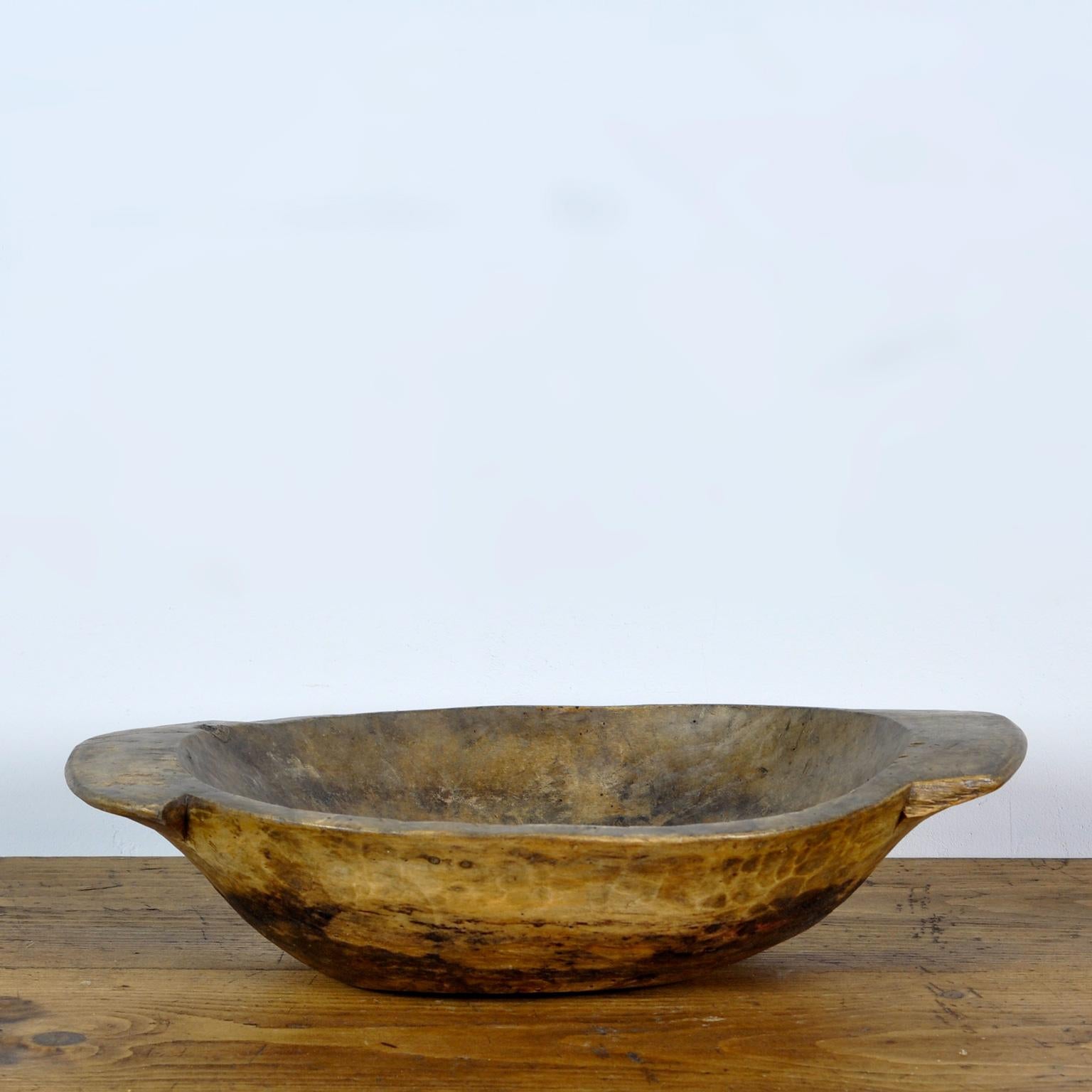 20th Century Handmade Hungarian Wooden Dough Bowl, Early 1900s