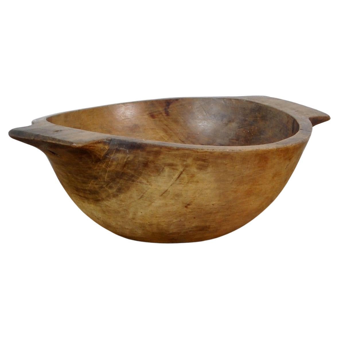 Handmade Hungarian Wooden Dough Bowl, Early 1900s