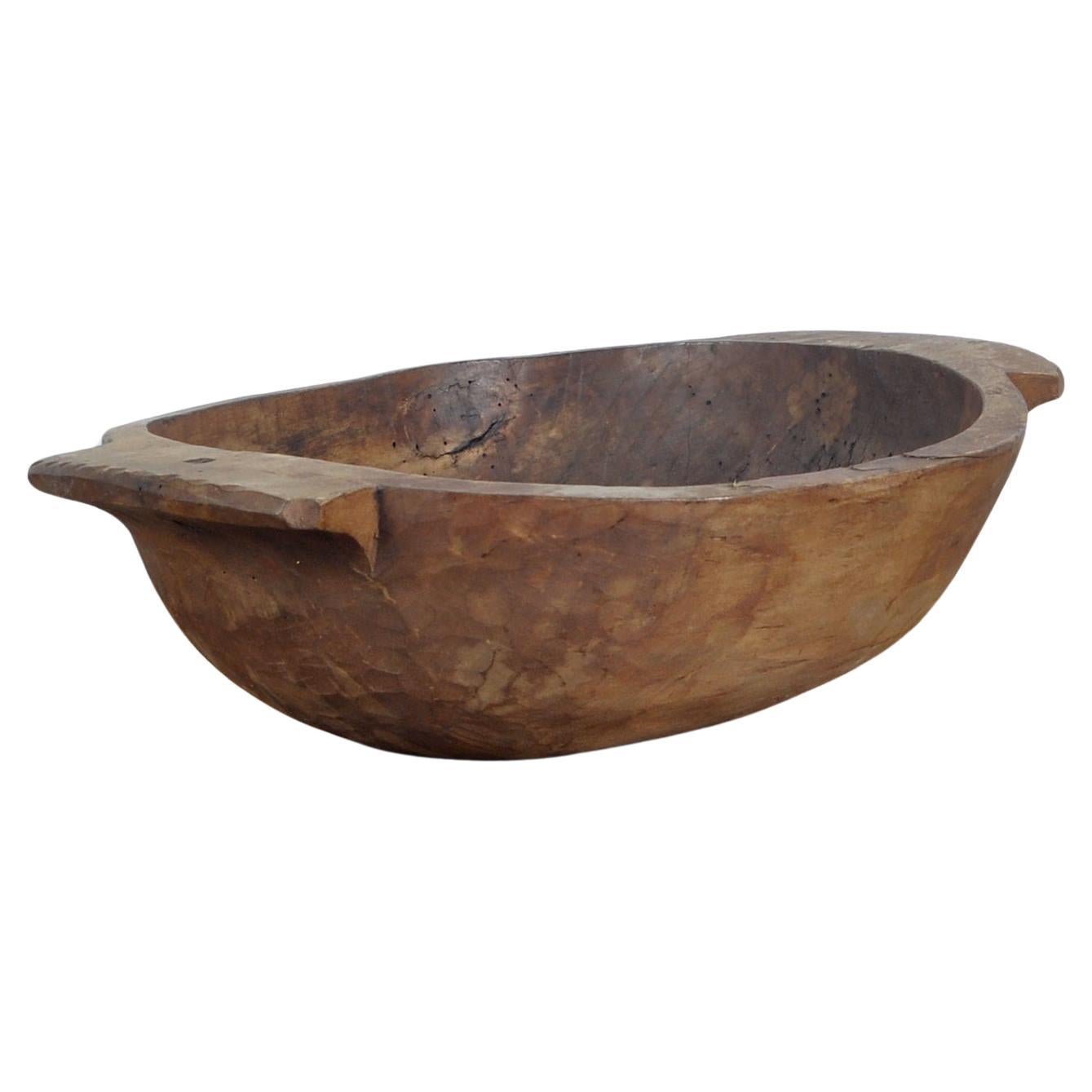 Handmade Hungarian Wooden Dough Bowl, Early 1900s