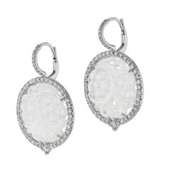 Handmade Icy Jadeite and Diamond White Gold Drop Earrings