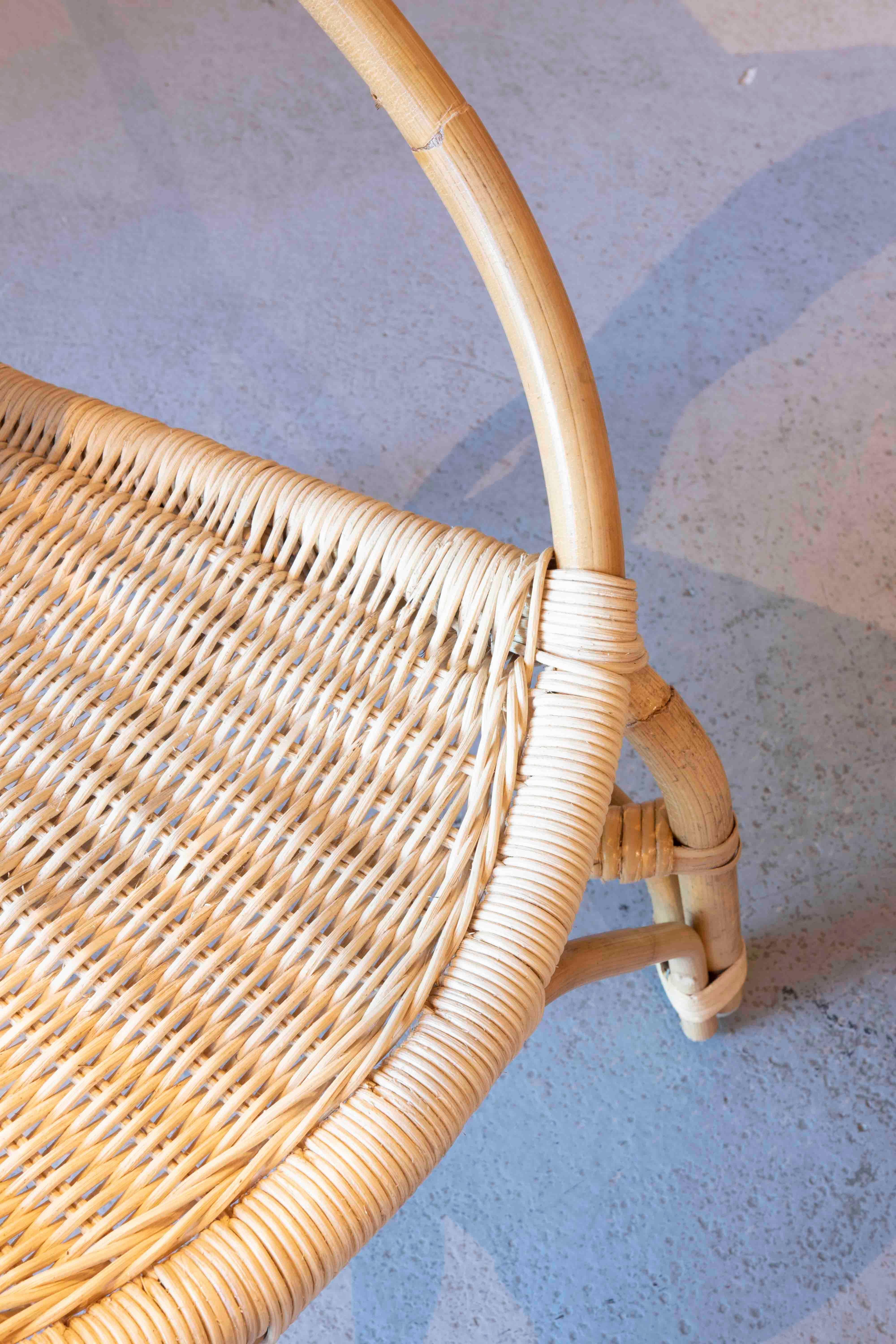 Handmade in its Natural Colour Wicker and Rattan Chair for Children  For Sale 2