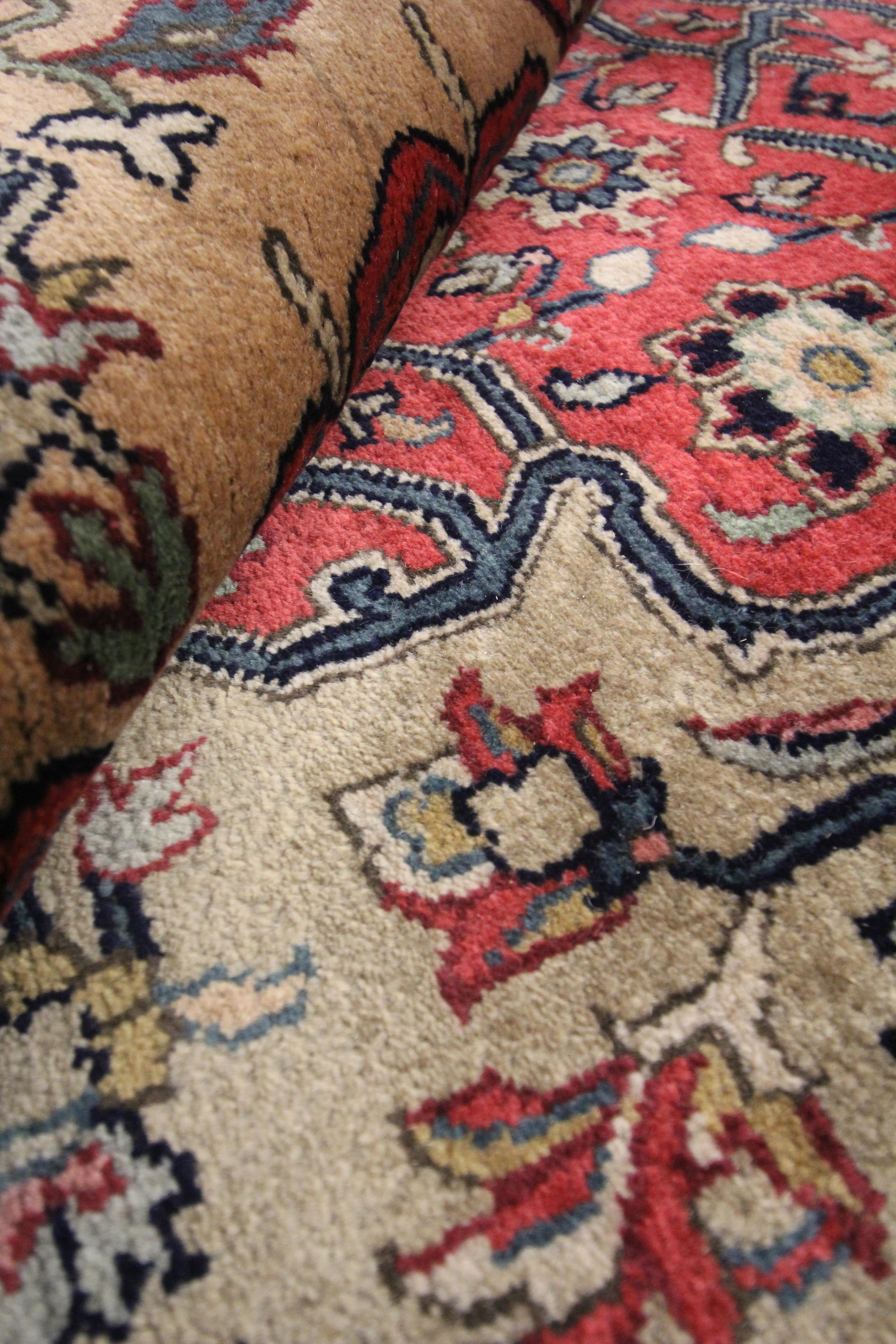 Handmade Indian Area Rug New Traditional Bold Medallion Carpet Rug For Sale 4
