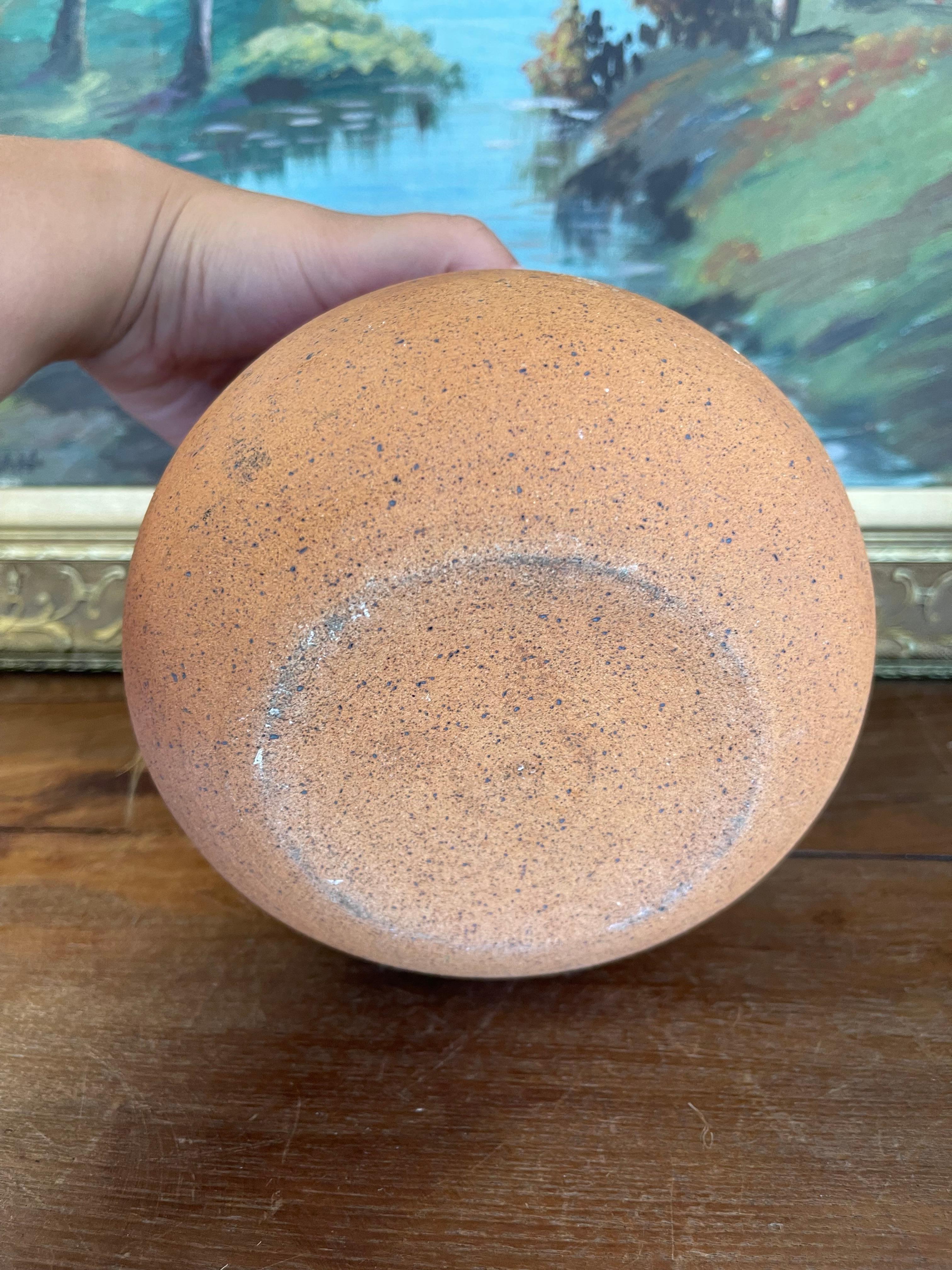 Handmade Indonesian Terracotta Lidded Jar with Beaded Raffia Accents For Sale 4